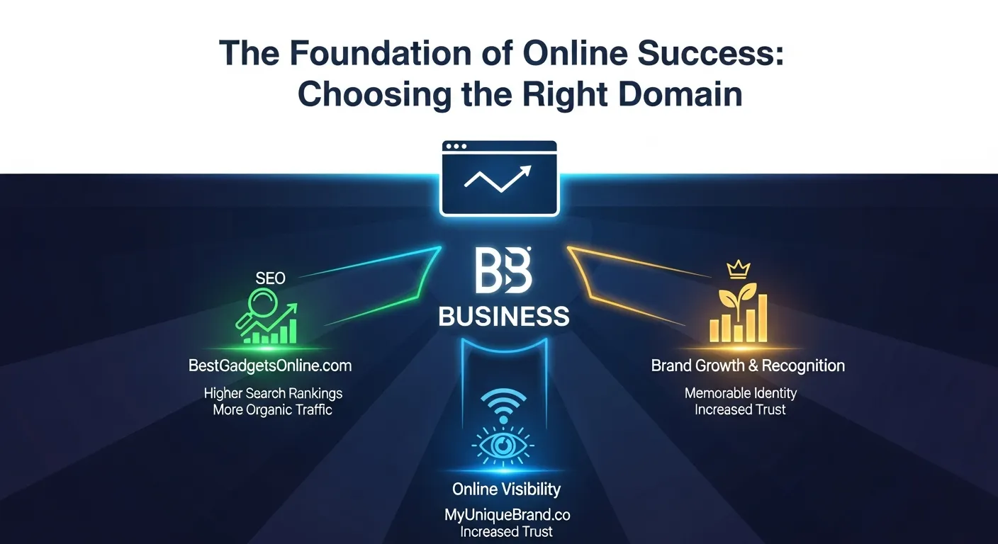 The importance of choosing the right domain for your business and its impact on your brand, SEO, and online success.